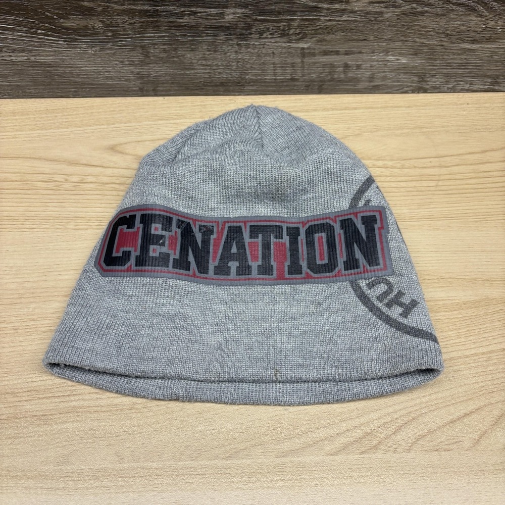 John Cena Cenation Hat Beanie Mens Gray WWE Wrestling Hustle Loyalty Respect